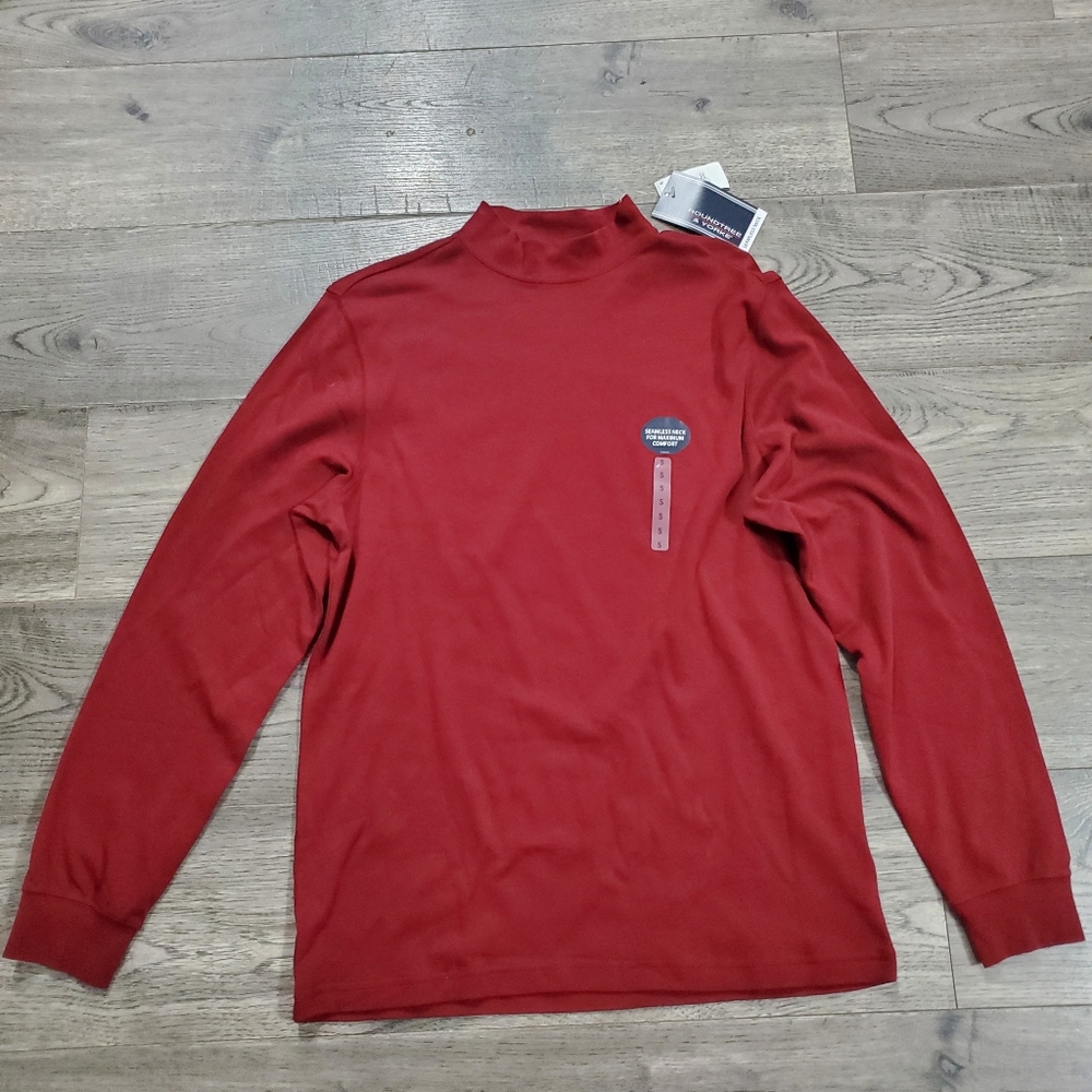 Roundtree & Yorke | NWT Deep Red Seamless Mock Neck Long Sleeve